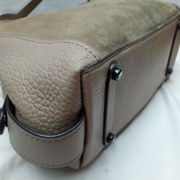 Coach Edie Gray Pebbled Leather Suede 3 Compartments Shoulder Bag - Picture 14 of 16